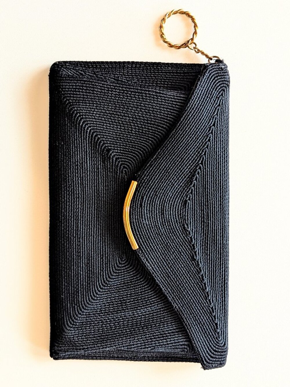 Corde Vintage Black Woven Clutch Bag
